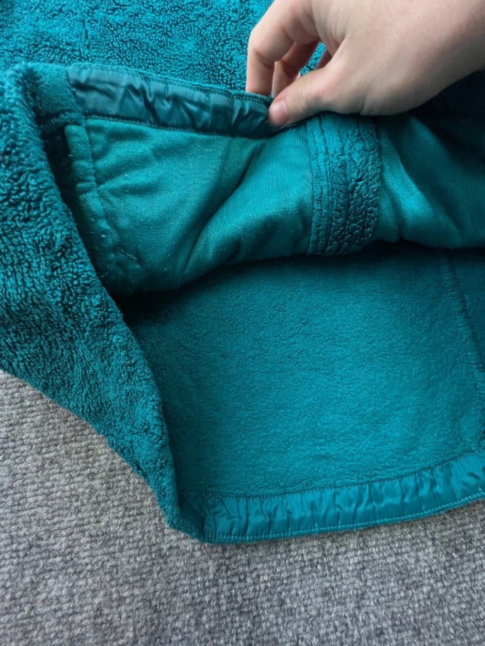 The North Face Blue Fleece Jacket Woman Small Full Zip Logo Zip Pockets FUZZY - Picture 8 of 12